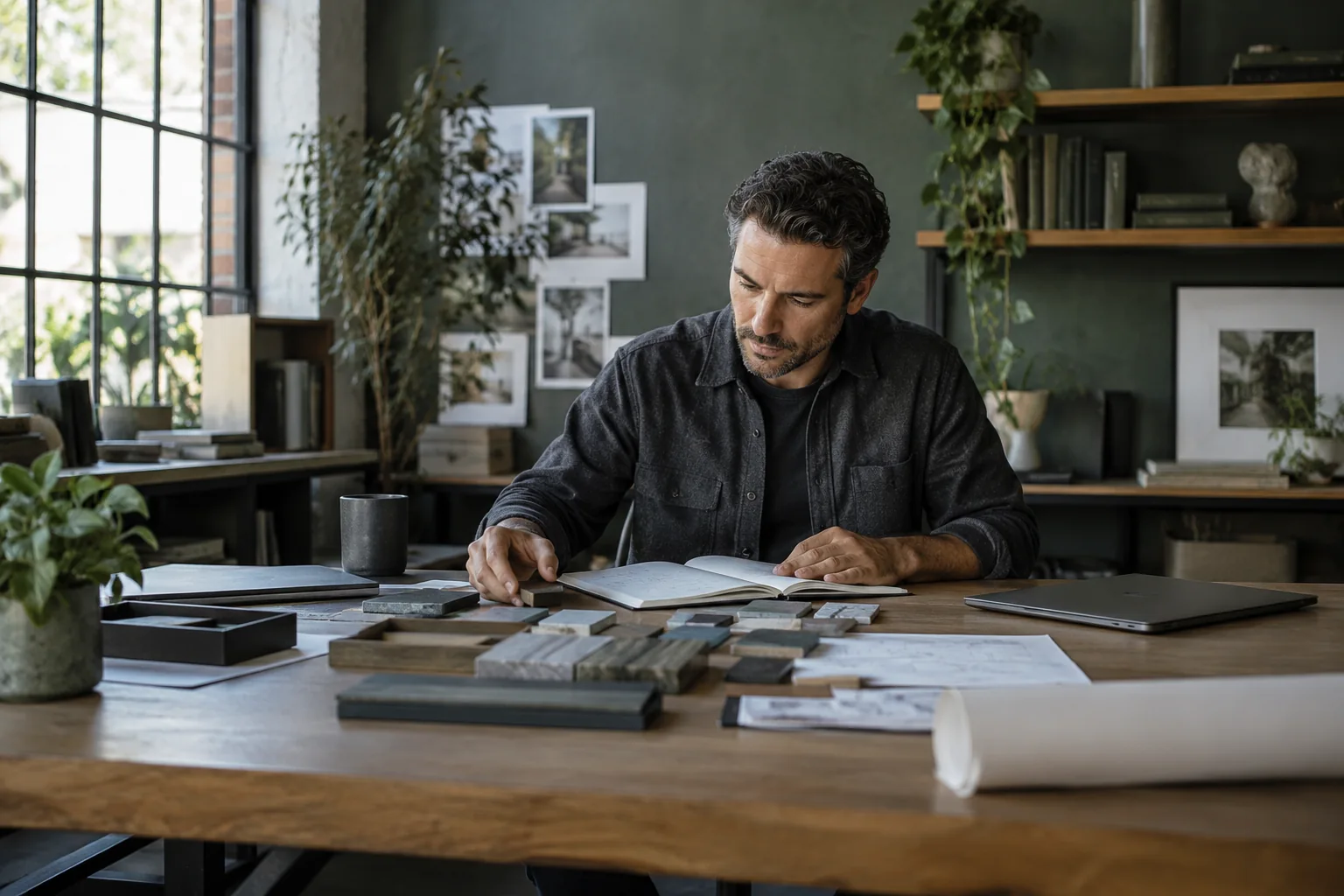 Business owner working in a modern office